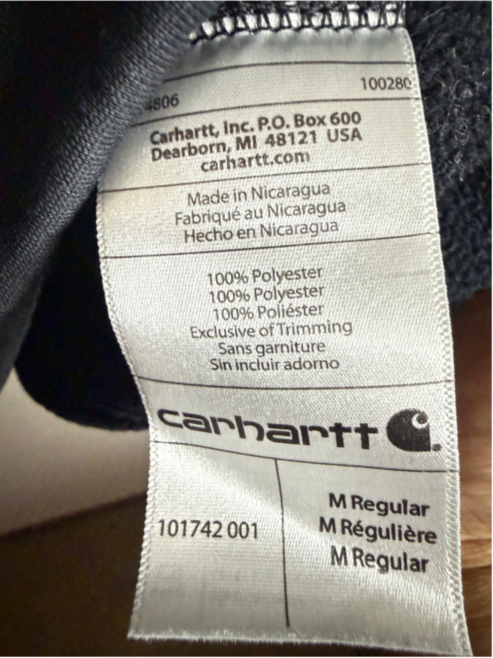 Men's Carhartt workman full Zip Up Sweater Jacket Black Size M - Picture 5 of 6